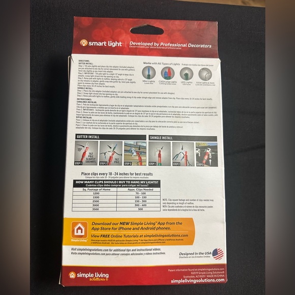 🌸 $3 if bundled - 25 Ladderless Light Clips Simple Living Solutions Smart Light - Picture 7 of 10